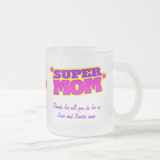 Tasse Givré Super maman superhero style merci (Droit)