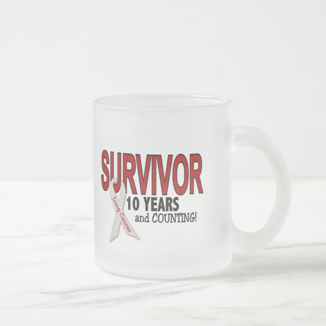 Tasse Givré Survivant de cancer de poumon 10 ans (Droit)