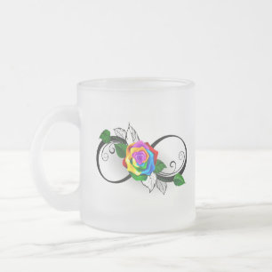 Tasse Givré Symbole d'infini avec Rose arc-en-ciel