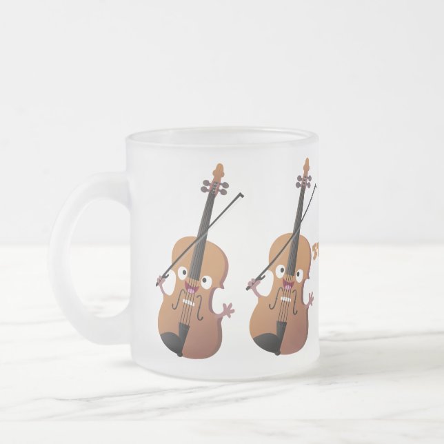 Tasse Givré Sympa drôle violon personnage de dessin animé (Gauche)