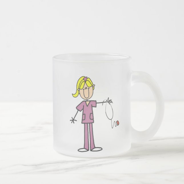 Tasse Givré T-shirts Blond Female Stick Figure Nurse (Droit)