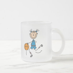 Tasse Givré T-shirts et cadeaux bleus de basket-ball de filles