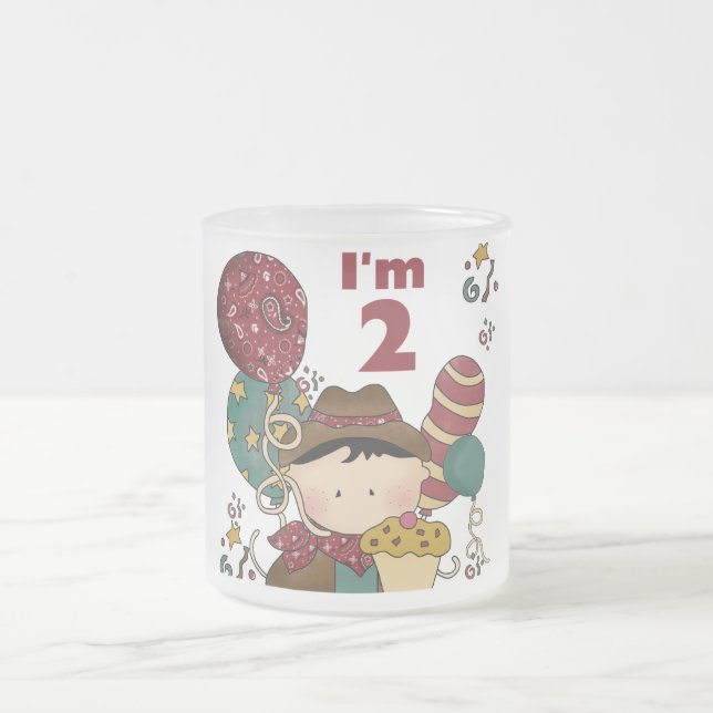 Tasse Givré T-shirts et cadeaux Cowboy 2e anniversaire (Centre)