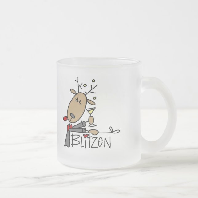 Tasse Givré T-shirts et cadeaux de renne de Blitzen (Droit)