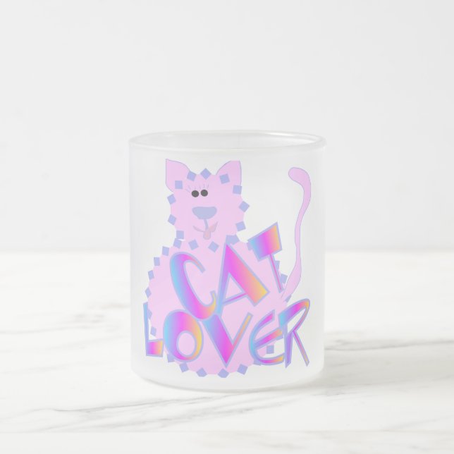Tasse Givré T-shirts et cadeaux roses d'amoureux des chats (Centre)