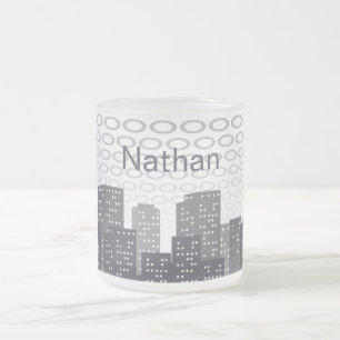 Tasse Givré Teintes de gris personnalisées de paysage urbain s