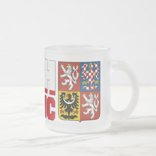 Tasse Givré Texte et Emblème du drapeau de la République tchèq