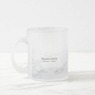 Tasse Givré Texte personnalisable et élégant sur marbre transp