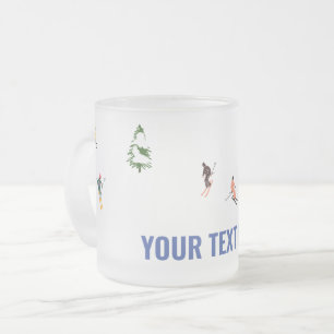 Tasse Givré Texte Personnalisé Ski alpin Ski Ski Ski