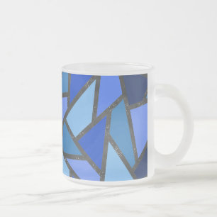 Tasse Givré Tons de motif en vitrail bleu