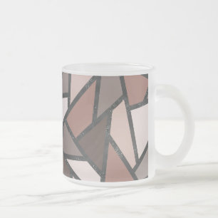 Tasse Givré Tons de motif en vitrail marron