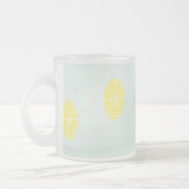 Tasse Givré Tranches de citron jaune sur bleu