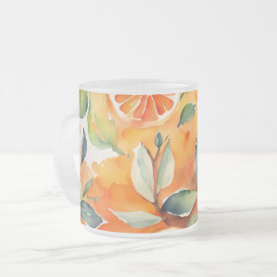 Tasse Givré Tranches d'orange Design d'agrumes à l'aquarelle f