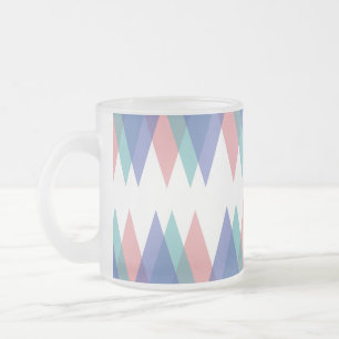 Tasse Givré Triangles bleu et corail