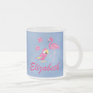 Tasse Givré Trop rose et bleu tropical