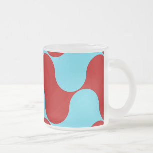Tasse Givré Turquoise couleur gras Turquoise rouge Motif vague