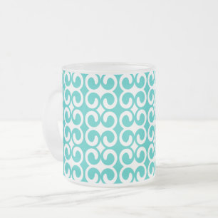 Tasse Givré Turquoise et blanc chic Motif