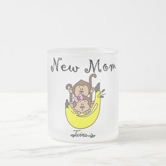 Tasse Givré Twin Boy and Girl New Mom Tshirts (Centre)