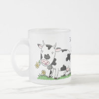 Vache mignonne en vert dessin animé sur le terrain