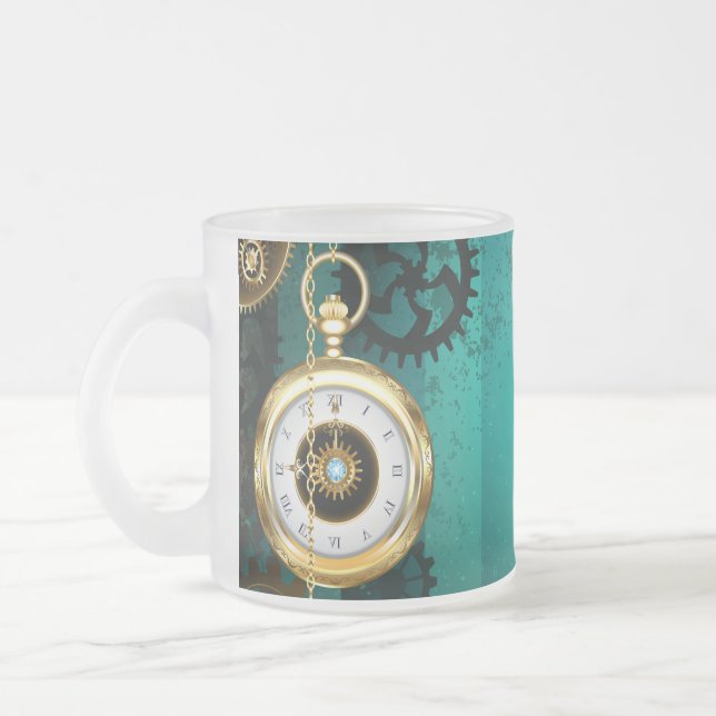 Tasse Givré Veille bijoux Steampunk sur un Arrière - plan vert (Gauche)