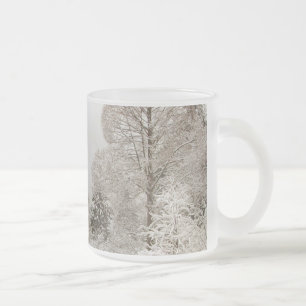 Tasse Givré Verre de bière de vacances Festive Forêt d'hiver