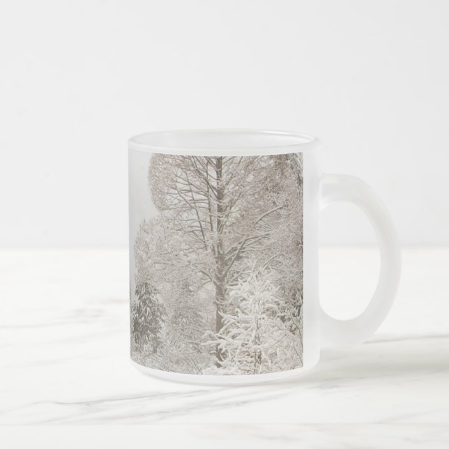 Tasse Givré Verre de bière de vacances Festive Forêt d'hiver (Droit)