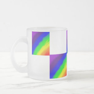 Tasse Givré Verre dépoli à carreaux dégradé arc-en-ciel