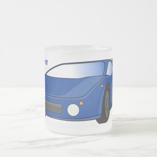 Tasse Givré Voiture de sport bleue avec illustration airfos (Centre)
