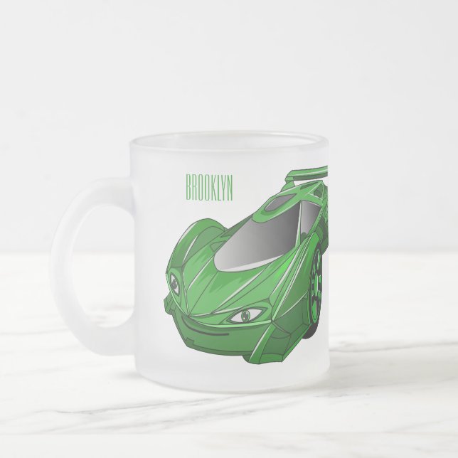 Tasse Givré Voiture de sport verte avec illustration airfos (Gauche)
