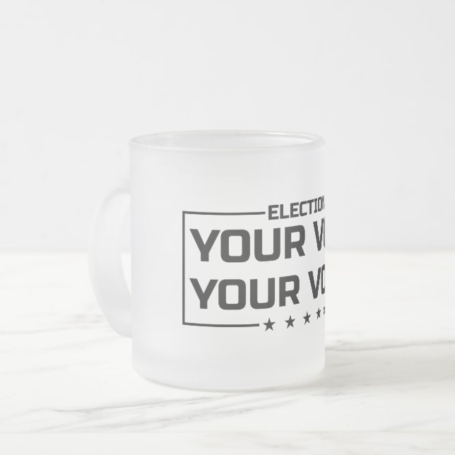 Tasse Givré Votre vote Votre voix police noire (Devant gauche)