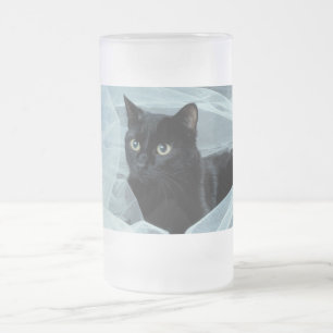 Tasse givrée de chat noir