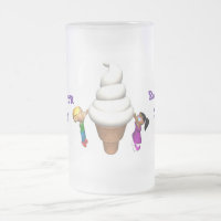 Tasse givrée de crème glacée d'enfant de flotteur