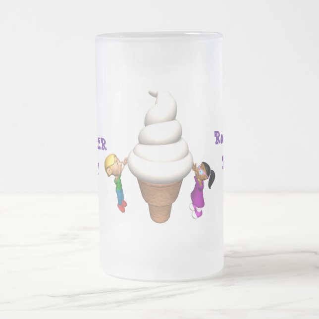 Tasse givrée de crème glacée d'enfant de flotteur (Centre)