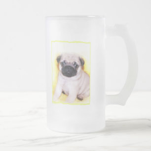Tasse givrée grande de chiot de carlin