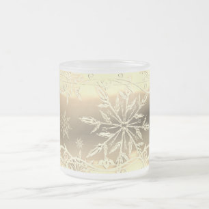 Tasse givrée par flocon de neige d'or