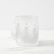 Tasse givrée par vacances d'arbre de Noël blanc