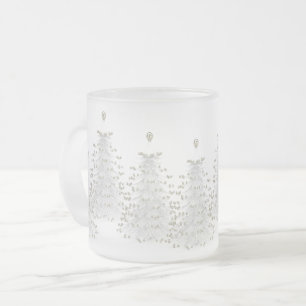 Tasse givrée par vacances d'arbre de Noël blanc