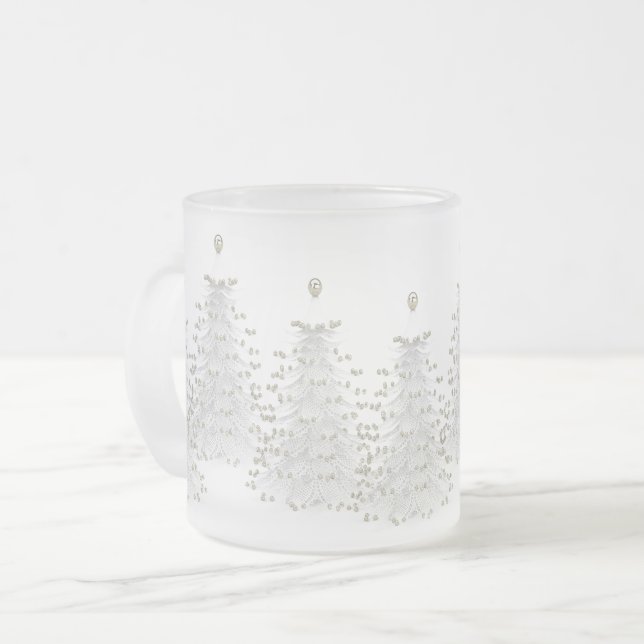 Tasse givrée par vacances d'arbre de Noël blanc (Devant gauche)