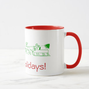 Tasse - Glücklicher Urlaub mit dem Schlitten des 