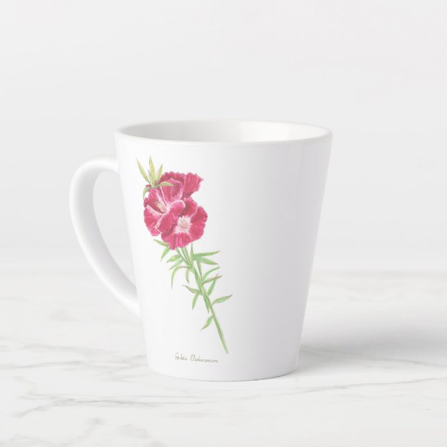 Tasse Godetia und Cornflower Latte (Linke Ecke)
