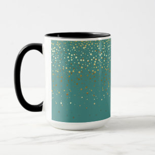 Tasse Golden Petite Stars Café à deux tons Mug-Coral