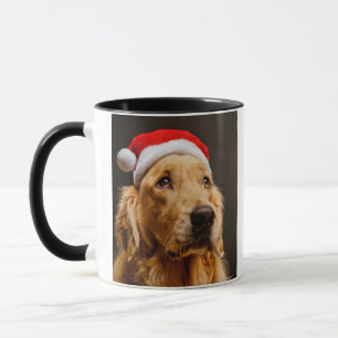 Tasse Golden retriever posant pour son Noël