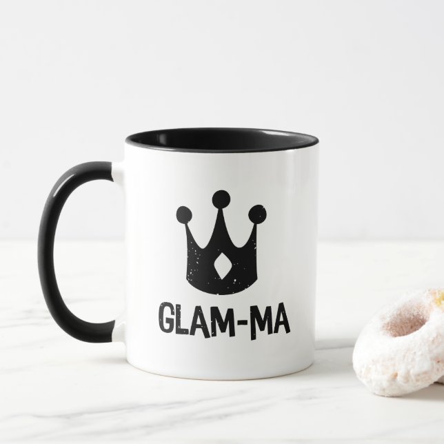 Tasse Grand-mère noire de grand-maman de Fascinant-MA (Avec donut)
