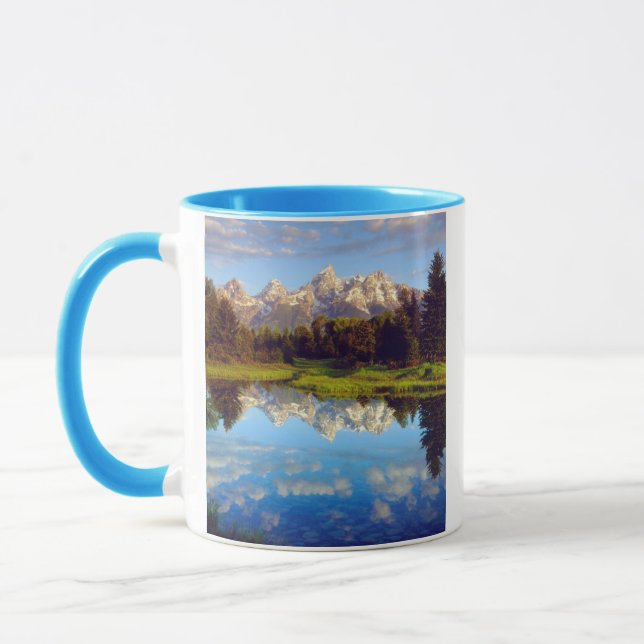 Tasse Grand Tétons se reflétant dans la rivière Snake (Gauche)