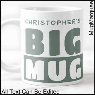 Tasse grande avec texte de nom personnalisé drôle