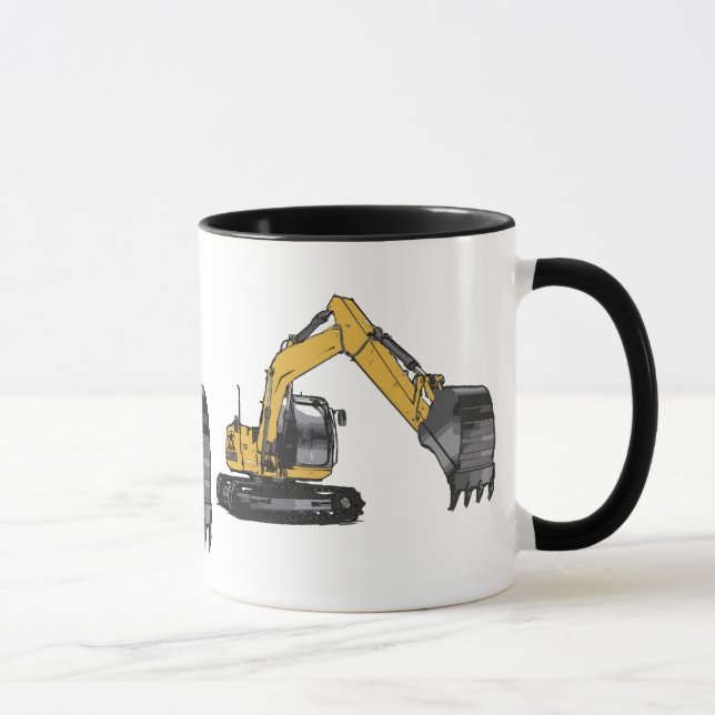 Tasse Grande excavatrice jaune (Droite)