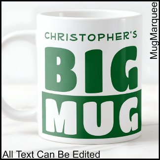 Tasse grande Navy deux tons avec texte de nom pers