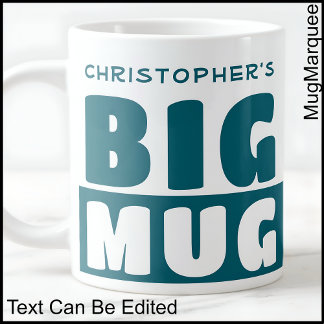 Tasse grande sarcelle deux tons avec texte de nom