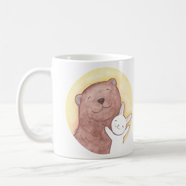 Tasse graphique animale mignonne de tasse heureuse (Gauche)