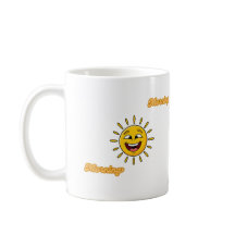 Tasse graphique artistique au soleil doré radieux